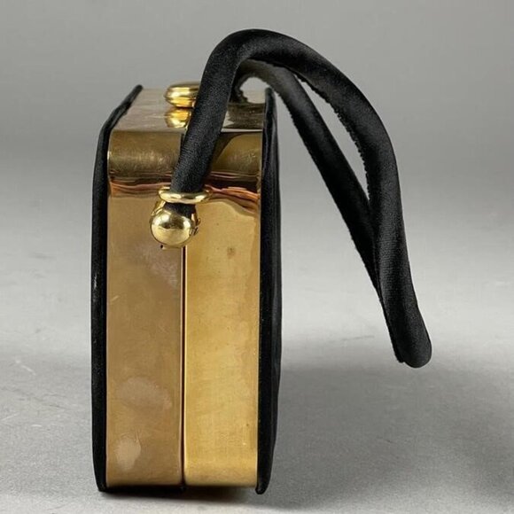 1960s Handmade Minaudiere Box Purse Compact with Metal Flowers & Birds - Vintage - Picture 4 of 9